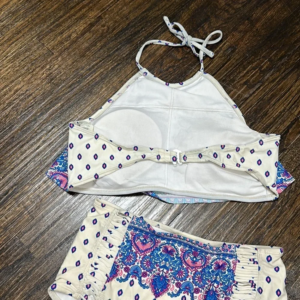 GIANNI BINI High Waisted Paisley Print 50s style Bikini Swimsuit Swim Large